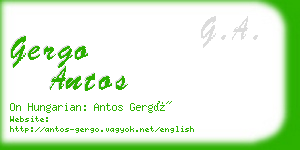 gergo antos business card